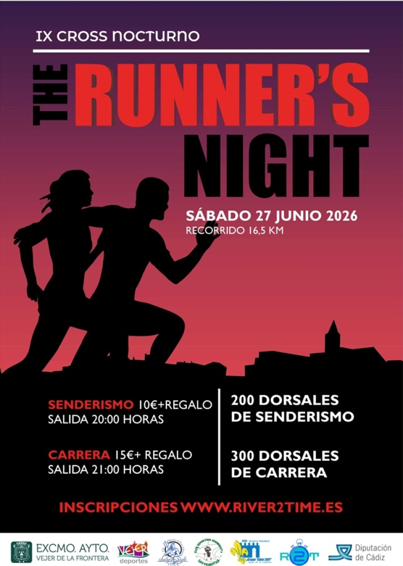 IX CROSS NOCTURNO “CIUDAD DE VEJER”  “THE RUNNERS NIGHT 2026” - Inscríbete
