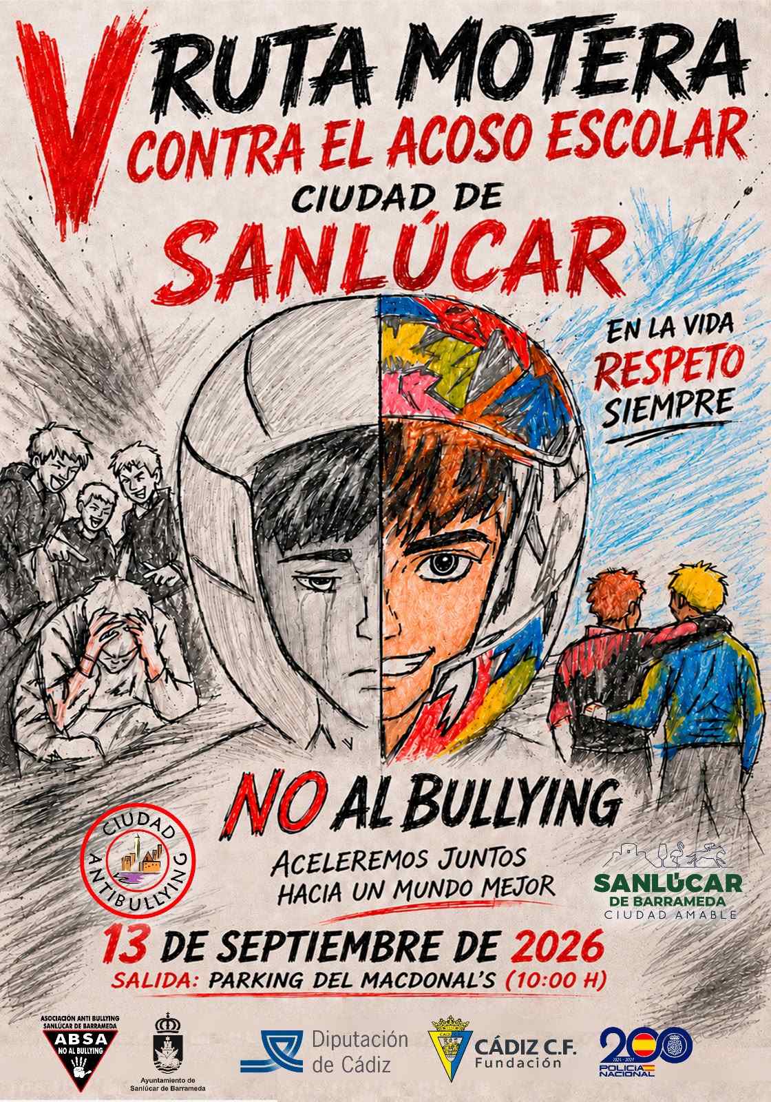 V RUTA MOTERA CONTRA EL ACOSO ESCOLAR  CIUDAD DE SANLUCAR - Inscríbete